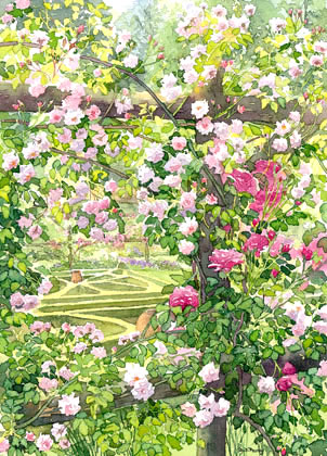 Secret Garden - watercolour by Dorothy Pavey